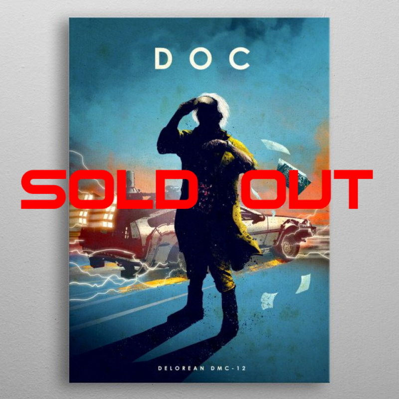 Displate Metall-Poster "Doc with Delorean DMC - 12" *AUSVERKAUFT*